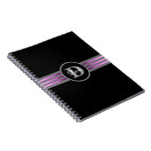 Carnet Monogramme Cercle Silhouette Gris et Noir (Côté Droit)