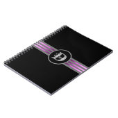 Carnet Monogramme Cercle Silhouette Gris et Noir (Côté gauche)