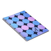 Carnet Monogramme Cercles Bleu Violet & Rose (Côté Droit)