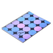 Carnet Monogramme Cercles Bleu Violet & Rose (Côté gauche)