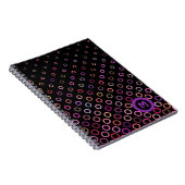 Carnet Monogramme Cercles Colorés sur Fond Noir (Côté Droit)