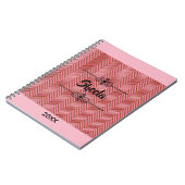 Carnet Monogramme Chevron en pastel chaud (Côté gauche)