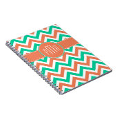 Carnet Monogramme Chevron Stripes Été Moderne (Côté Droit)