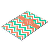 Carnet Monogramme Chevron Stripes Été Moderne (Côté gauche)