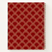 Carnet Monogramme chinois traditionnel rouge et or Motif (Dos)