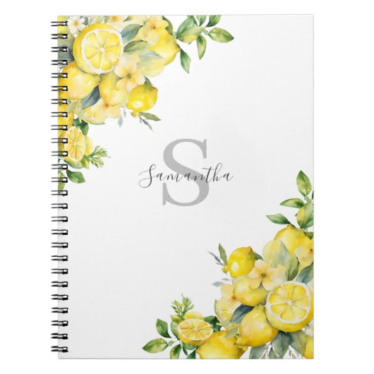 Carnet Monogramme citron (Devant)