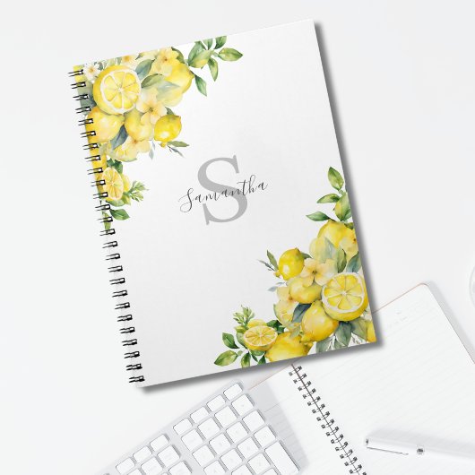 Carnet Monogramme citron