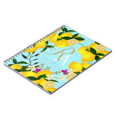 Carnet Monogramme citron bleu (Côté gauche)