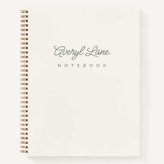 Carnet Monogramme Classic Élégant Minimal Gold Script (Devant)