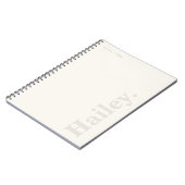 Carnet Monogramme Classic Élégant Minimal Ivory Blanc Nom (Côté gauche)