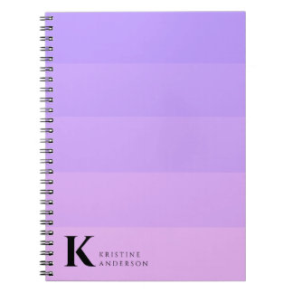 Carnet Monogramme classique de Lavande violette moderne