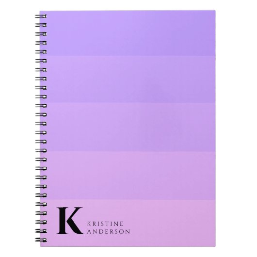Carnet Monogramme classique de Lavande violette moderne (Devant)