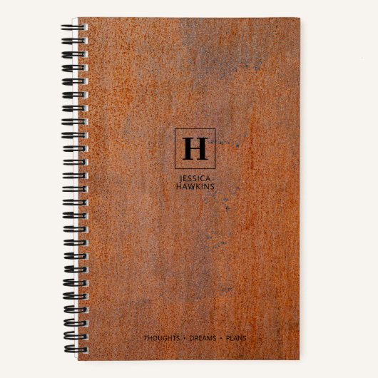 Carnet Monogramme Classique en Acier Rouillé Patiné (Recto)