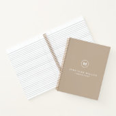 Carnet Monogramme classique minimum Nom Beige professionn (Intérieur)