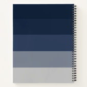 Carnet Monogramme classique moderne bleu ombre gris marin (Dos)
