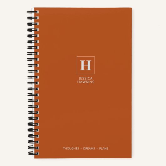 Carnet Monogramme Classique Orange Citrouille Sombre (Recto)