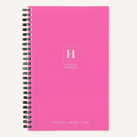 Carnet Monogramme Classique Rose Chaud (Recto)