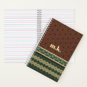 Carnet Monogramme classique rouge vert Motif Kikkou (À l'intérieur)