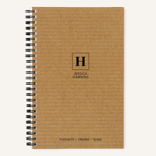 Carnet Monogramme Classique sur Carton Ondulé Brun (Recto)
