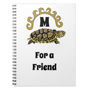 Carnet Monogramme coloré de tortue coulissantes Cumberlan