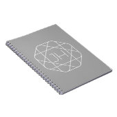 Carnet Monogramme Cool, Style de Logo Hip Vibe | Gris & B (Côté Droit)