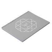 Carnet Monogramme Cool, Style de Logo Hip Vibe | Gris & B (Côté gauche)