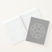 Carnet Monogramme Cool, Style de Logo Hip Vibe | Gris & B (Intérieur)