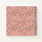 Carnet Monogramme | Corail rose | Floral PERSONNALISÉ (Dos)