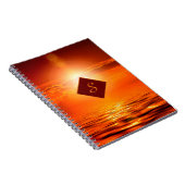 Carnet Monogramme Coucher de soleil Orange Ciel doré Mer  (Côté Droit)