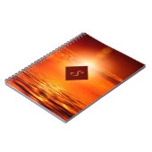 Carnet Monogramme Coucher de soleil Orange Ciel doré Mer  (Côté gauche)