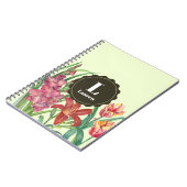 Carnet Monogramme Couleur chaude Floral Printemps Blooms (Côté gauche)