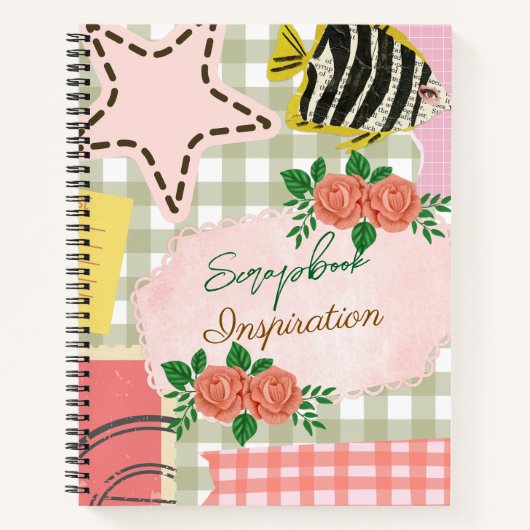 Carnet Monogramme couleur girly inspiration rose (Devant)