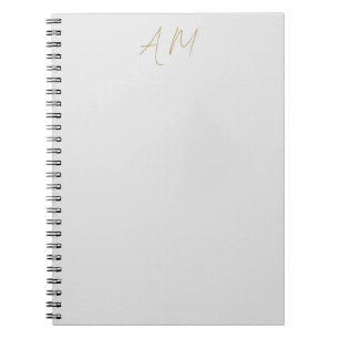 Carnet Monogramme couleur or Initiales Calligraphie Pro