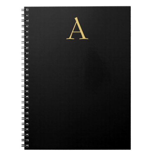 Carnet Monogramme couleur or noir professionnel (Devant)