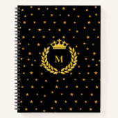 Carnet Monogramme, couronne, laurier et étoiles d'or sur (Devant)