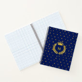Carnet Monogramme, couronne, laurier et étoiles dorées su (Intérieur)