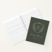 Carnet Monogramme Crest Olive Sage Wedding planner (Intérieur)