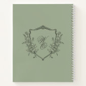 Carnet Monogramme Crest Olive Sage Wedding planner (Dos)