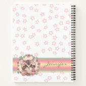 Carnet Monogramme Cute Kitten Floral Rose Star (Dos)