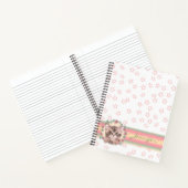 Carnet Monogramme Cute Kitten Floral Rose Star (Intérieur)