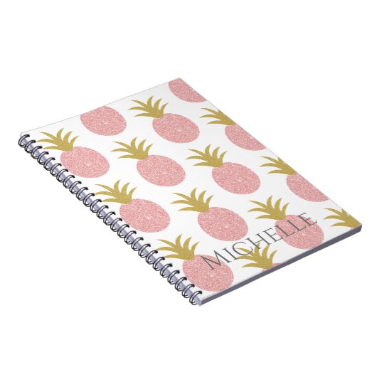 Carnet Monogramme d'ananas rose (Côté Droit)