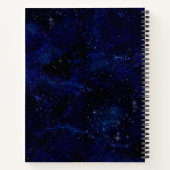 Carnet Monogramme d'aquarelle chic bleu Mandala Galaxy Bo (Dos)