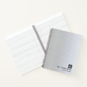 Carnet Monogramme d'ardoise en titane brossé professionne (Intérieur)