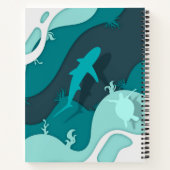 Carnet Monogramme d'art Abstrait cool requin (Dos)