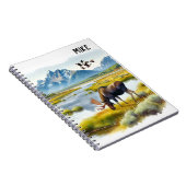 Carnet  Monogramme d'art aquarelle d'orignal Ai (Côté Droit)