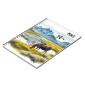 Carnet  Monogramme d'art aquarelle d'orignal Ai (Côté gauche)