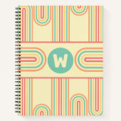 Carnet Monogramme d'art de la ligne Arche rétro (Devant)