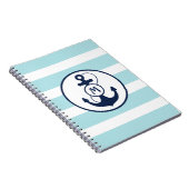 Carnet Monogramme de Ancre marine bleu clair (Côté Droit)