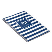 Carnet Monogramme de bande marine bleu et blanc (Côté Droit)