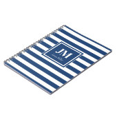 Carnet Monogramme de bande marine bleu et blanc (Côté gauche)